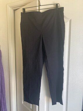 Theory Treeca Pull-On cropped Pant in Good Linen black size 12